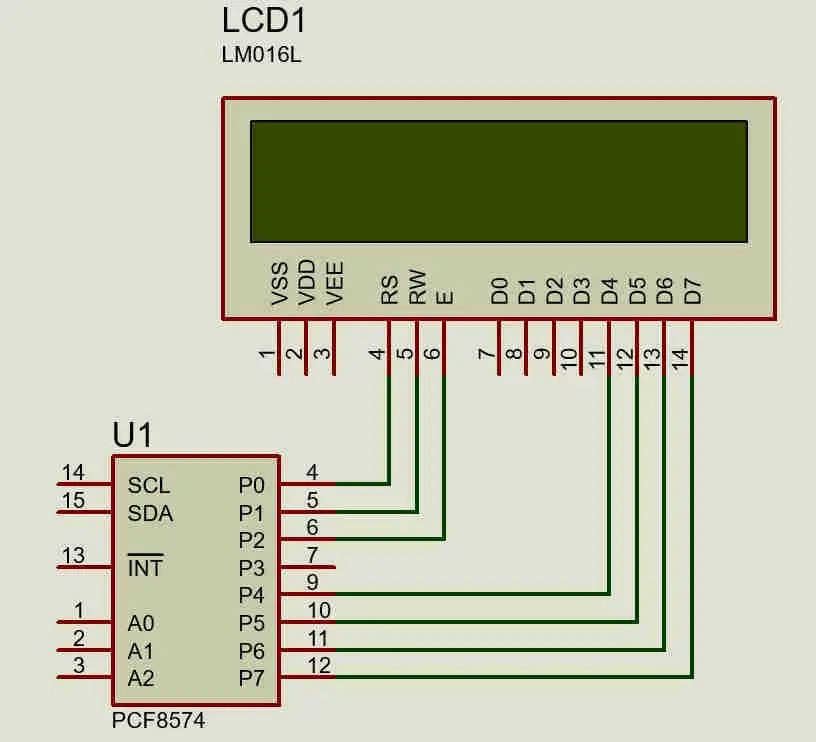 pcf connection to lcd