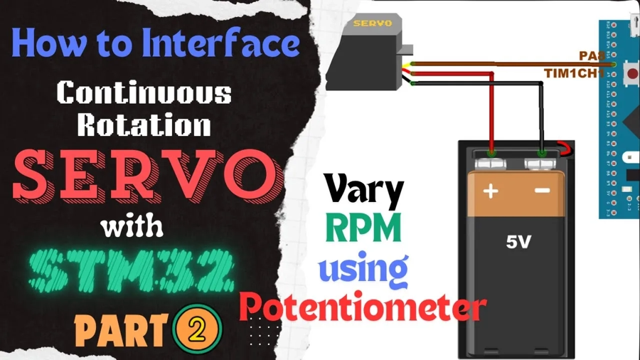 Control Continuous Servo RPM with Potentiometer & STM32