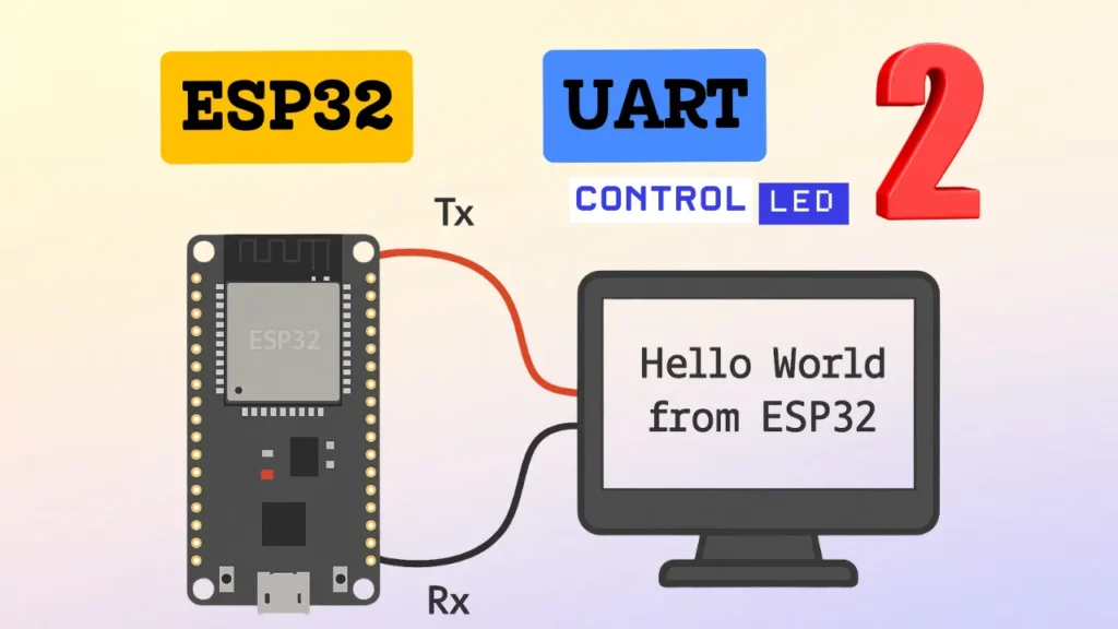 ESP32 UART Part 2: Control LED via UART + ESP‑IDF
