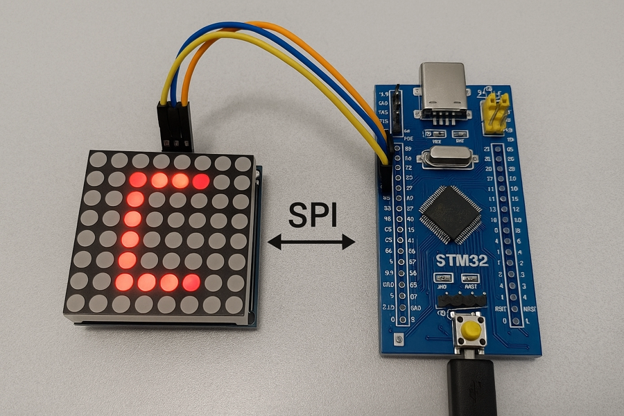nterface LED Dot Matrix with STM32 via SPI