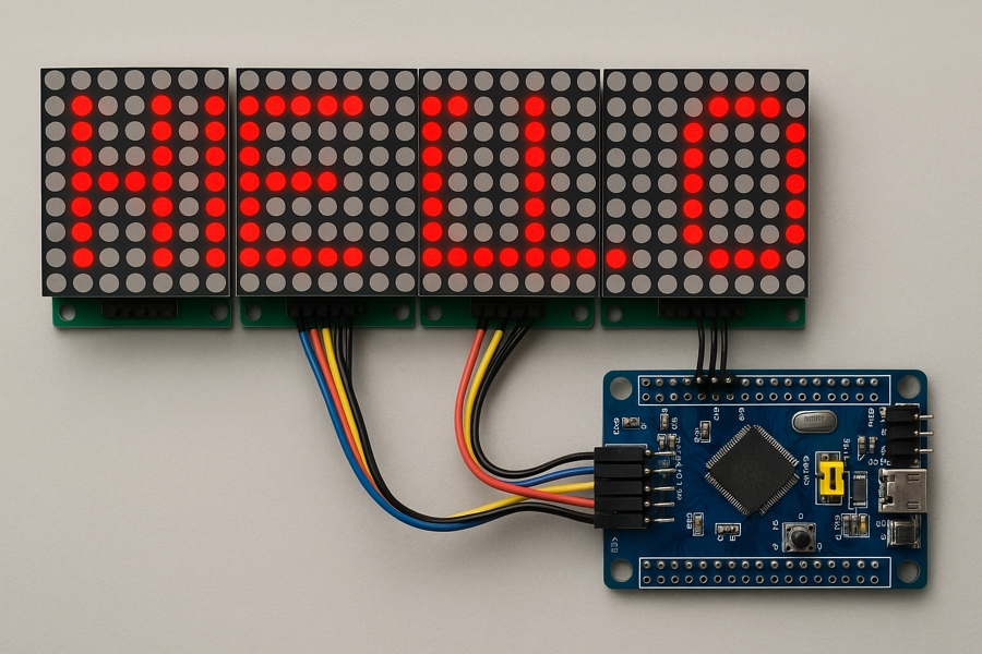How to Scroll Text on MAX7219 Dot‑Matrix with STM32 (SPI)