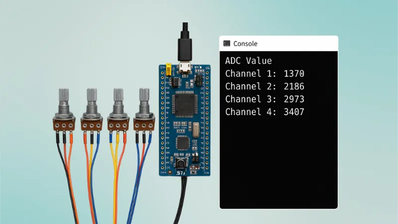 STM32 ADC Multi‑Channel using Circular DMA Mode