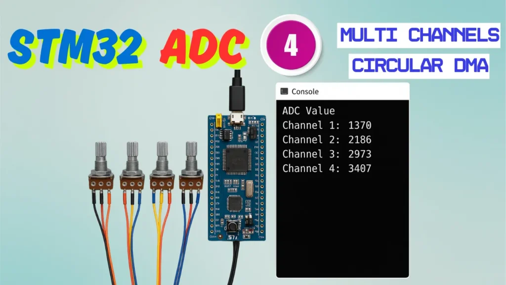 STM32 ADC | PART 4 Multi‑Channel Circular DMA Mode using HAL