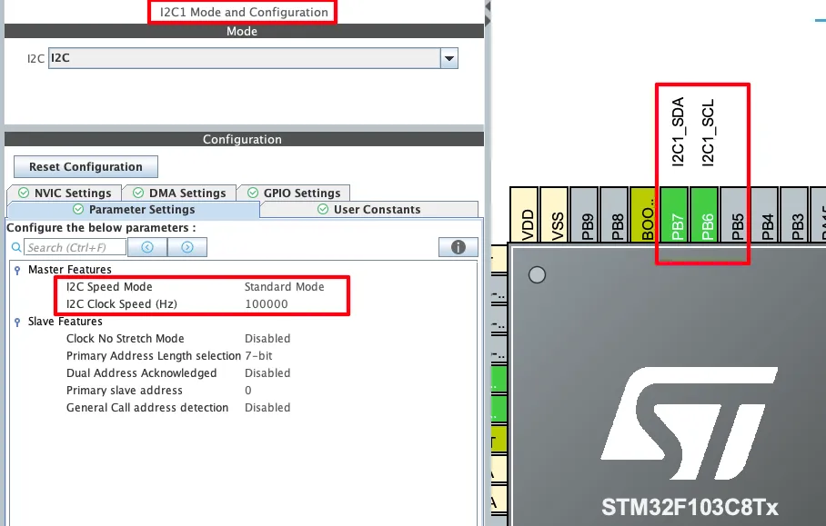 AHT20 STM32 I2C Configuration
