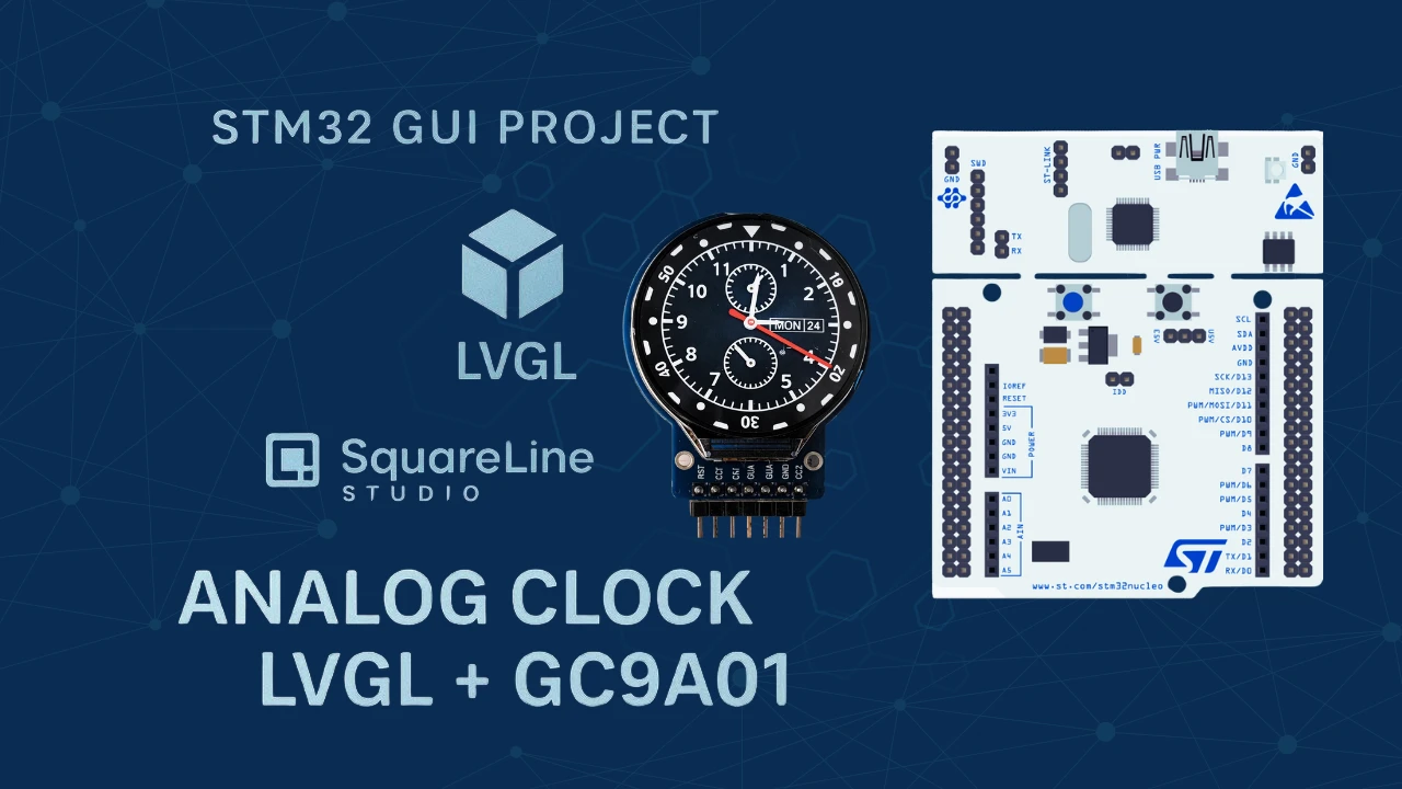 GC9A01 Analog clock with STM32 LVGL