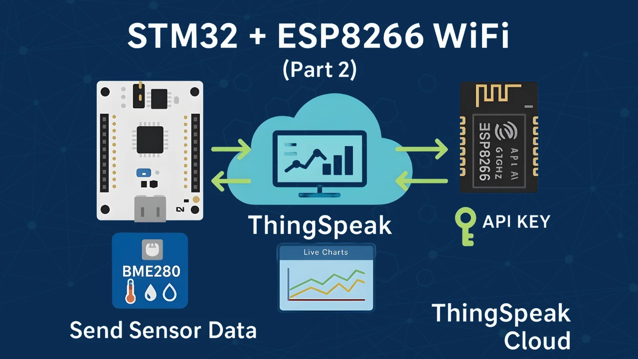STM32 ESP8266 ThingSpeak Tutorial – Send Sensor Data to Cloud
