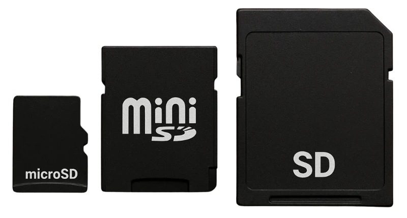 Different types of SD cards, which can be connected to Arduino.