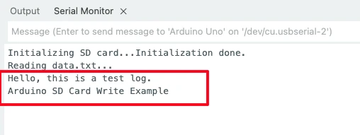 Arduino successfully read the data from the file in SD card.