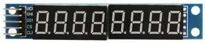 MAX7219 based 7 segment display 8 digits.