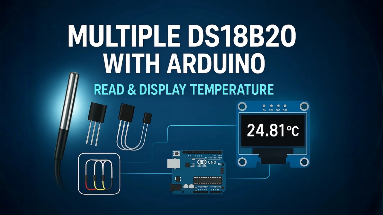 Interfacing DS18B20 Temperature Sensor with Arduino (Single and Multiple Sensors)