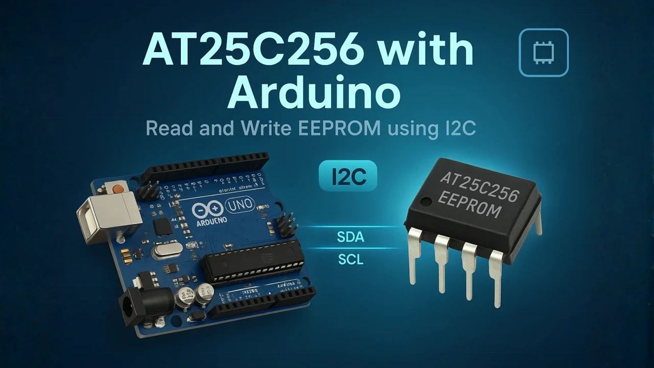 Interfacing AT25C256 EEPROM with Arduino using I2C