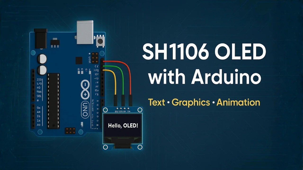 Interface SH1106 I2C 1.3” OLED Display with Arduino