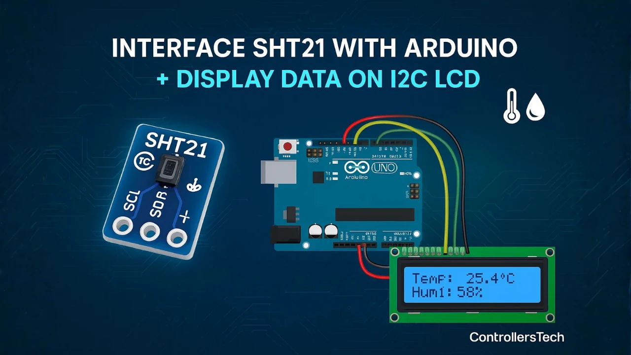 How to Interface SHT21 Sensor with Arduino and Display Data on LCD