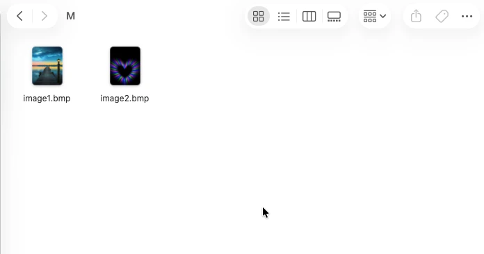 Image files stored in the SD card, which will be displayed on the ST7735.
