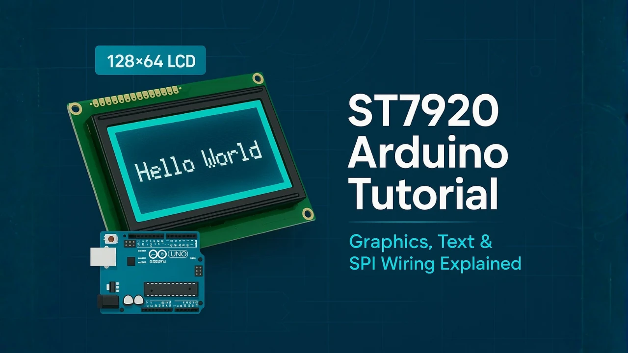 Arduino ST7920 (128×64) Display Tutorial: Introduction, Wiring, Setup and Text Display