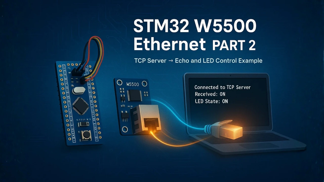 STM32 W5500 Ethernet – TCP Server in Blocking Mode