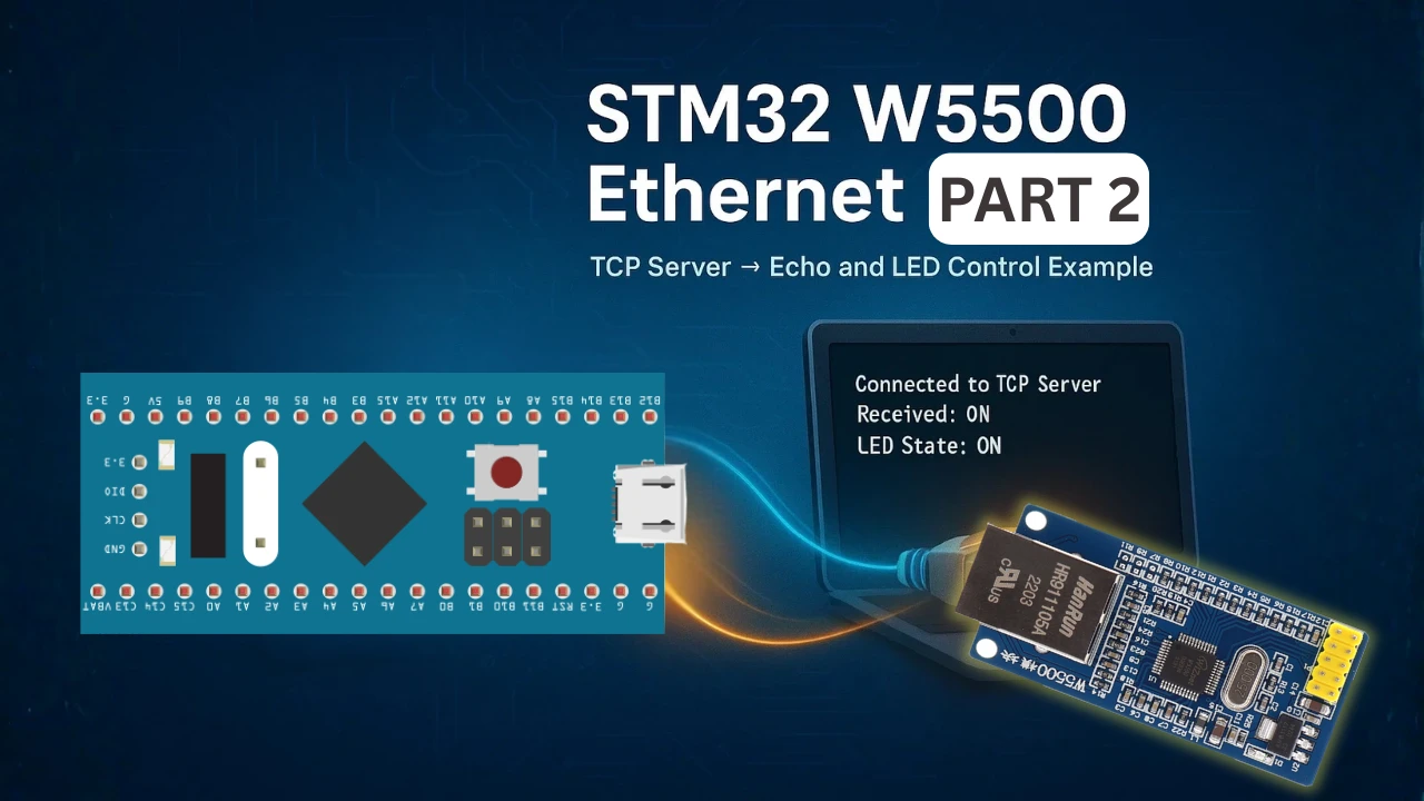 STM32 W5500 Ethernet – TCP Server in Blocking Mode