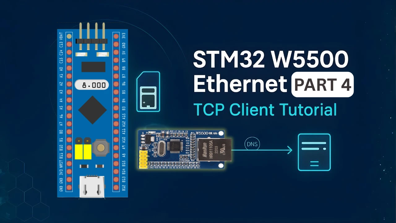 STM32 W5500 TCP Client Tutorial (Using Static IP and DNS)