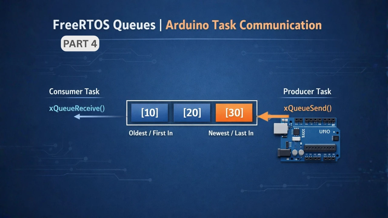 FreeRTOS Queues on Arduino (Inter Task Communication)