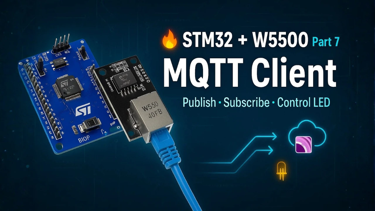 STM32 W5500 MQTT Client Tutorial: Publish, Subscribe and Control LED