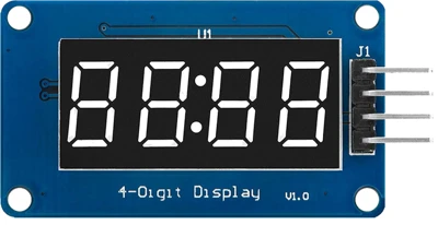 TM1637 display module, 7 Segment 4 Digit display.
