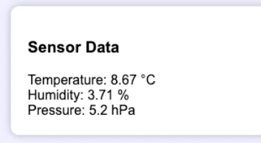 Sensor Data section on STM32 Http webserver using W5500 module.