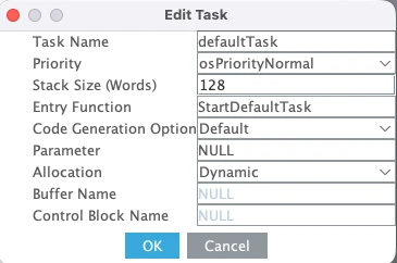 Tasks and Queues tab showing the default task