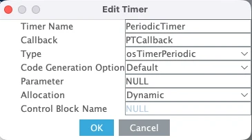 STM32 Software timer periodic timer configuration.