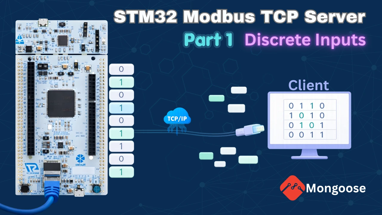 STM32 Modbus TCP Server: Read Discrete Inputs Using Mongoose
