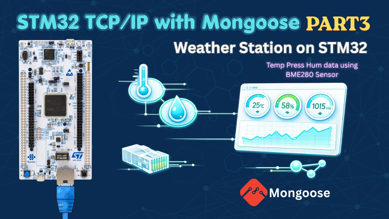 STM32 Weather Station using Mongoose Web Server (Ethernet + BME280)