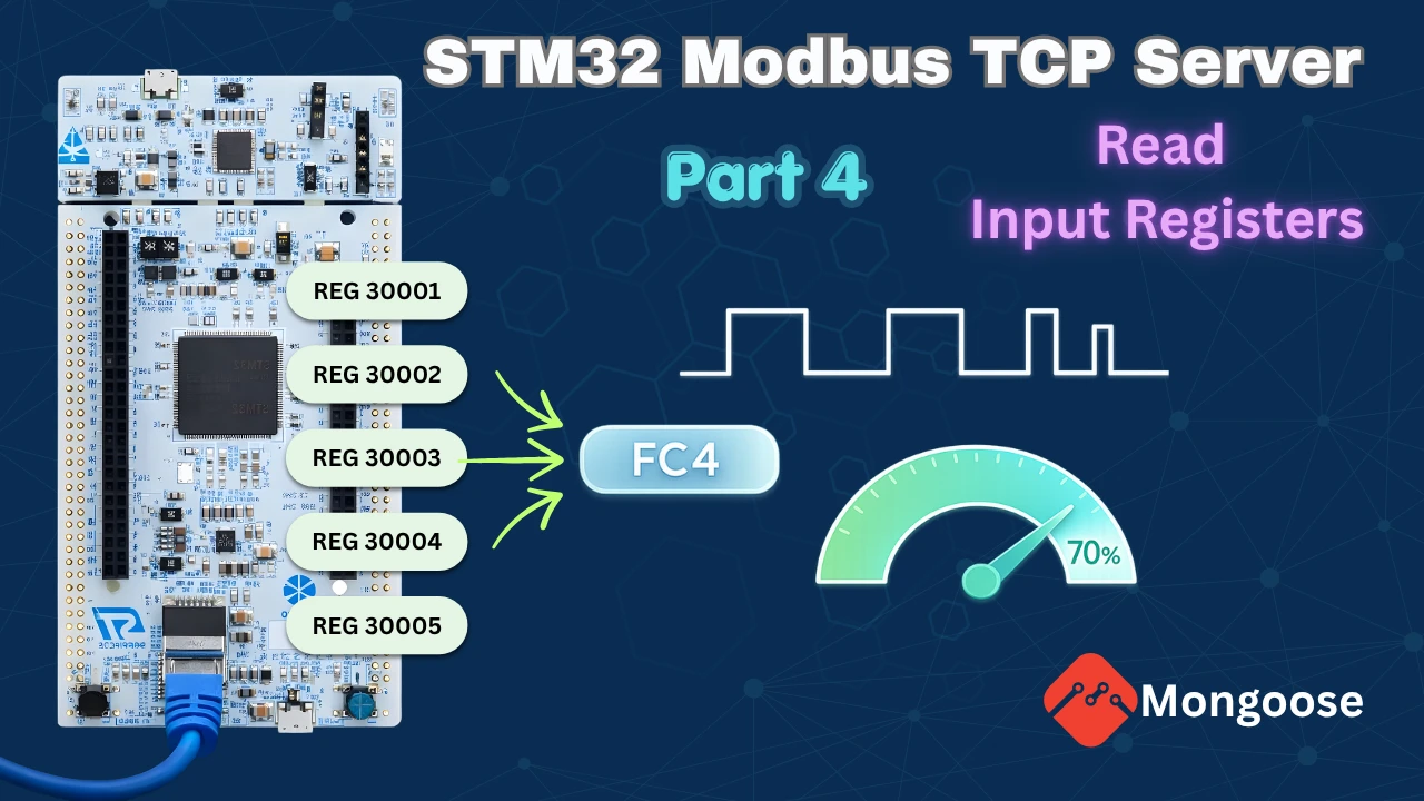 STM32 Modbus TCP Server – Read Input Registers and Control PWM Output