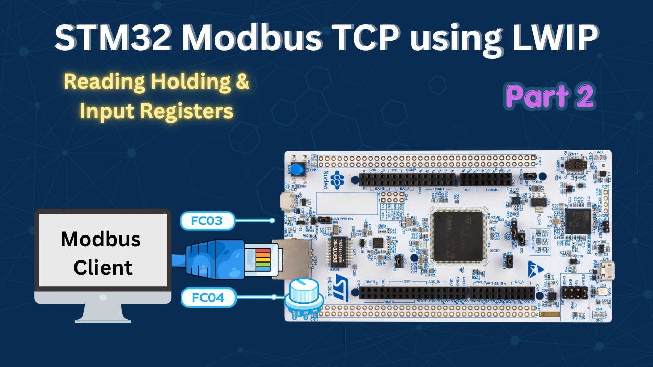 STM32 Modbus TCP Server using LWIP – Part 2: Holding & Input Registers